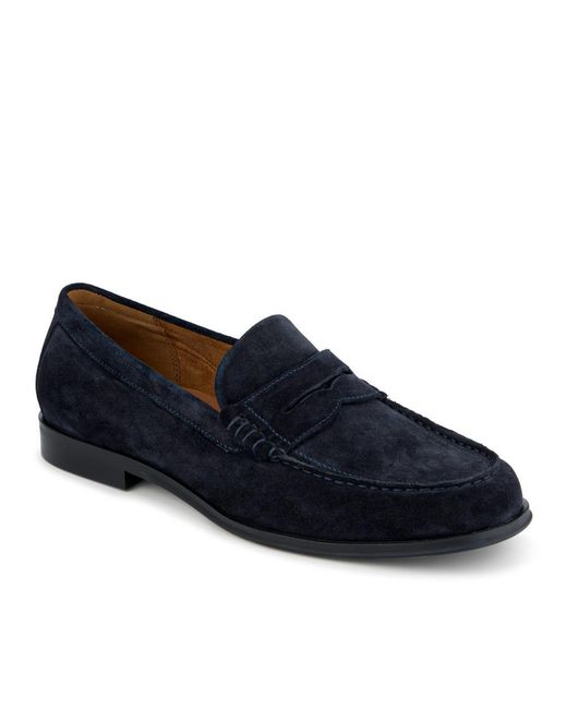 Jones Bootmaker Blue Quadir Slip On Leather Penny Loafers for men