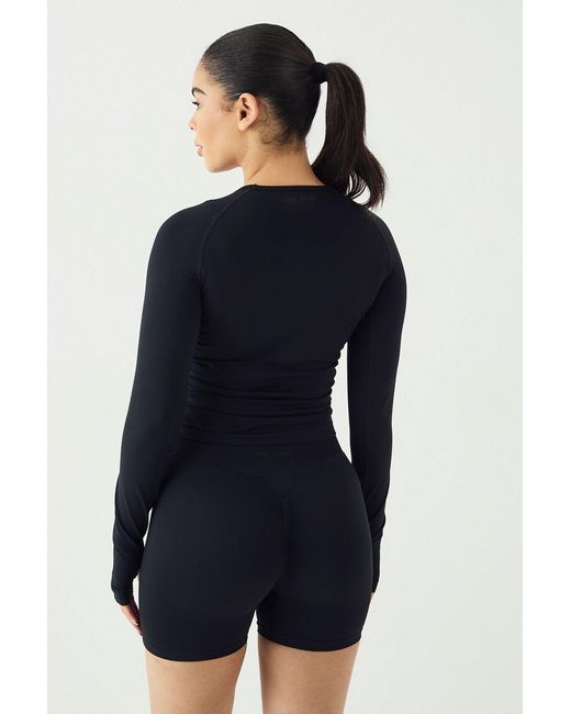 DSGN Studio Blue Sport Contour Seamless Ruched Long Sleeve Top