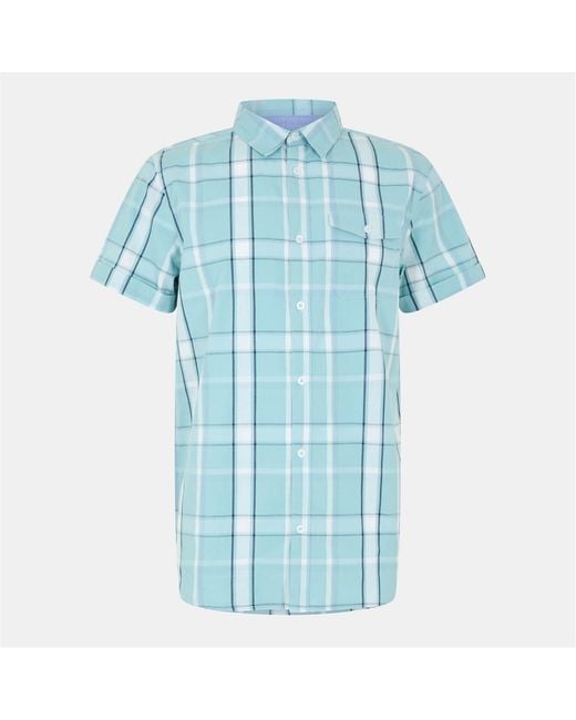 Bench Blue Collared Neck Short Sleeve Regular Fit Shirt for men