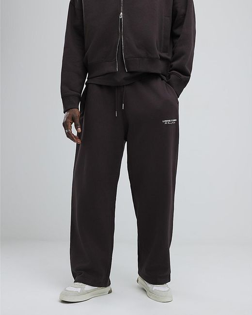 River Island Black Joggers Wide Leg Luminis Studios Cotton for men