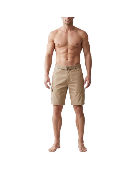 Other Natural Cargo Shorts Relax Fit Comfort Flex Cotton Stretch Knee Combat Bermuda Pant for men