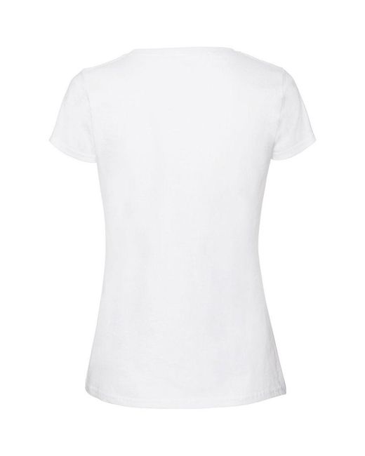 Fruit Of The Loom White Ladies Ringspun Premium T-Shirt (Snow)