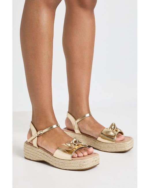 Boohoo White Strappy Knot Detail Espadrille Wedges