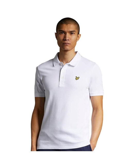 Lyle & Scott White Plain Polo Shirt for men