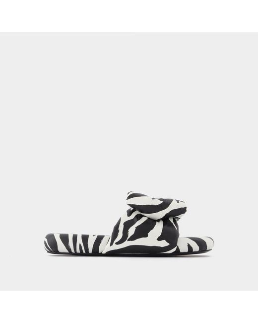 Off-White c/o Virgil Abloh Zebra Muiltjes In Zwart Leer in het White