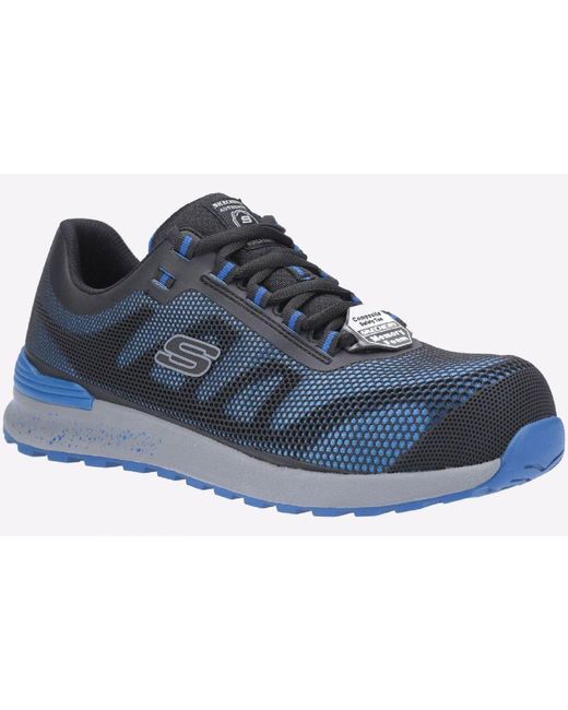 Skechers Blue Bulklin Lace Up Safety Memory Foam for men