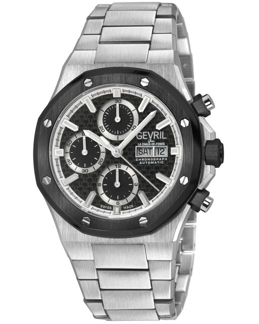 Gevril Gray Kingsgate Chronograph Ss Case, Bezel, Dial, Stainless Steel Satin Bracelet for men