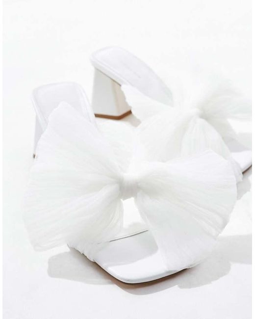 Forever New White Ever New Bridal Raffia Bow Mule