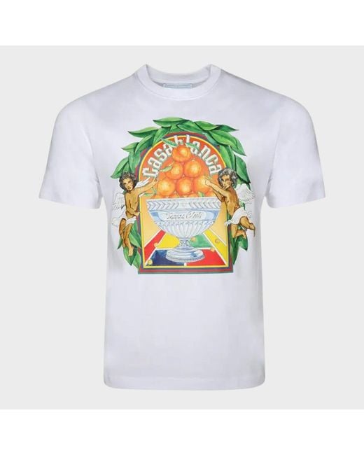 Casablanca White Triomphe D' Printed T-Shirt Cotton for men