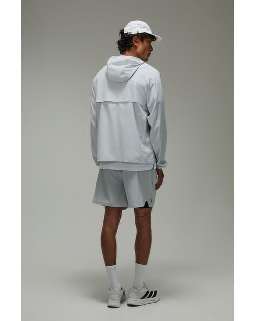 BoohooMAN Gray Common Pace Lightweight Perforated Windbreaker for men