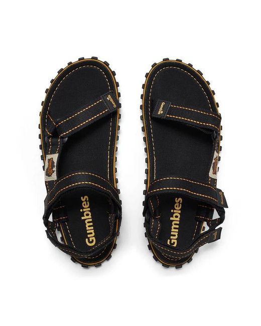 Gumbies Black Tracker Sandals Textile for men
