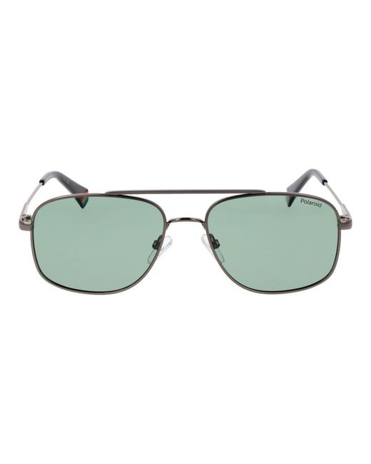 Polaroid Green Gray Metal Sunglasses for men