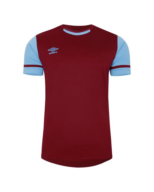 Umbro Red Cavelle Jersey T-Shirt (New Claret/Sky) for men