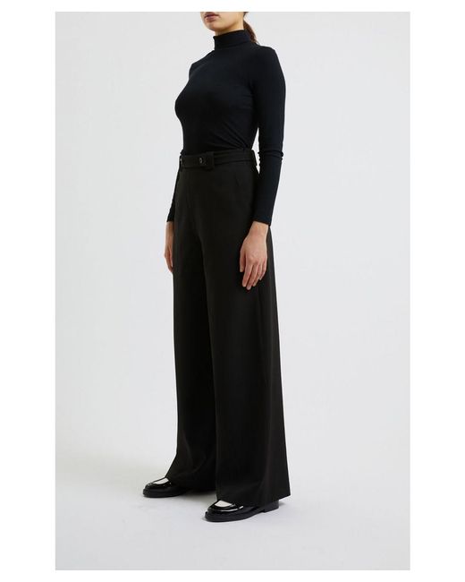 French Connection Black Echo Crepe Full Length Trouser