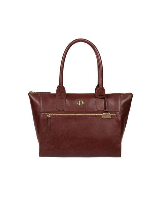 Pure Luxuries Red 'Primrose' Leather Tote Bag