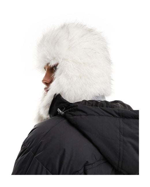 ASOS White 4505 Ski Faux Fur Trapper Hat for men