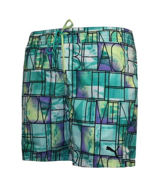 PUMA Green Tropical Swimming Shorts Textile for men