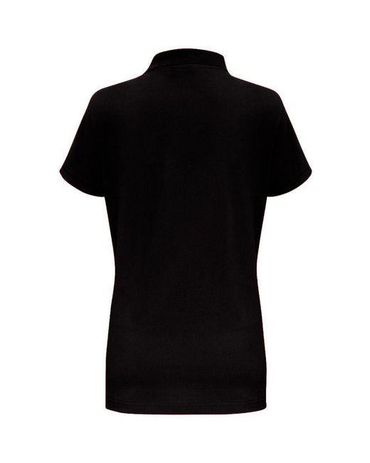 Asquith & Fox Black Ladies Short Sleeve Contrast Polo Shirt