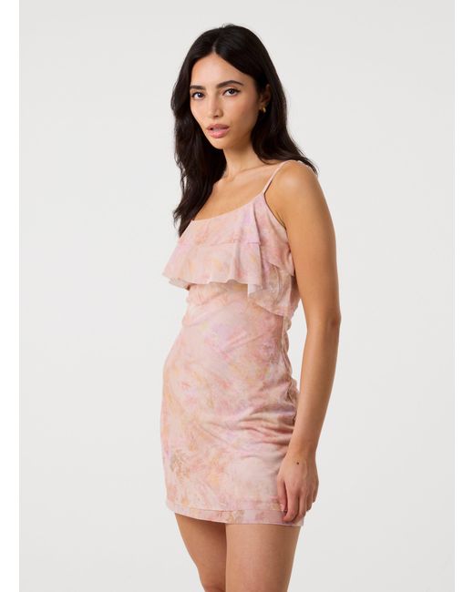 Pink Vanilla Natural Mesh Mini Dress