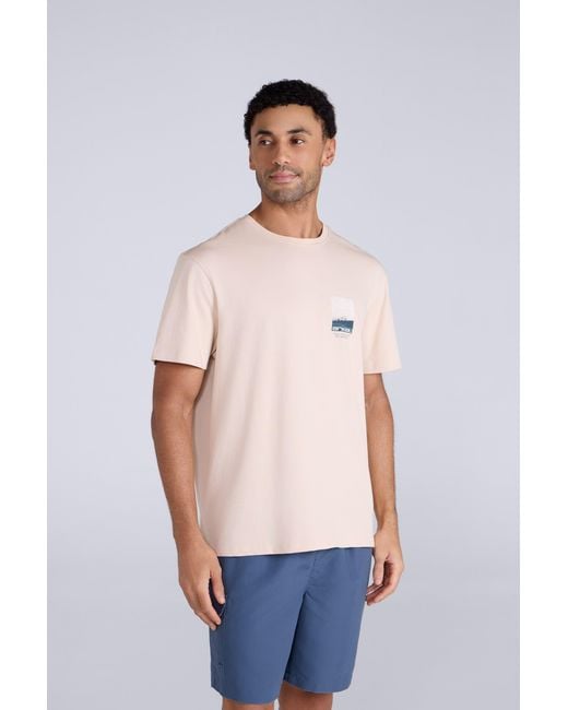 Mountain Warehouse Blue 'Chase' Graphic T-Shirt Breathable Summer Casual Tee Cotton for men