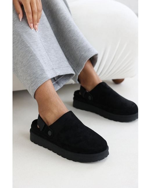 Where's That From Gray Wheres 'Vayda' Suede Clog Boots With Slingback Strap