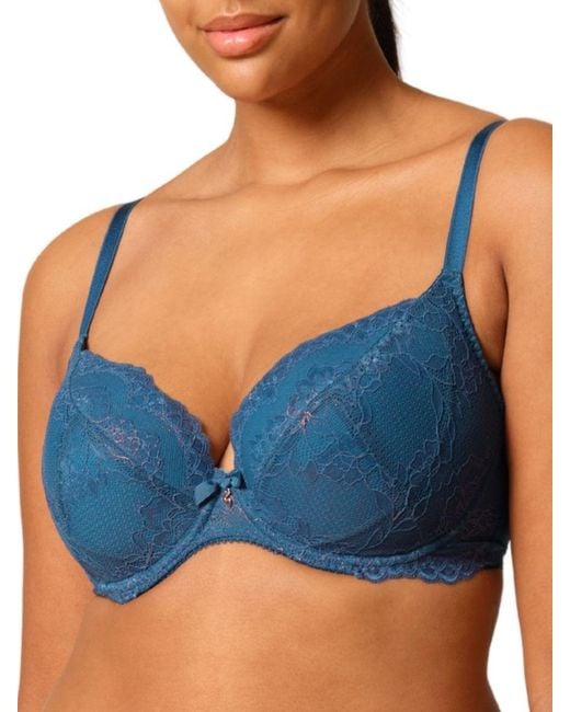 Gossard Blue Superboost Lace Padded Plunge Bra