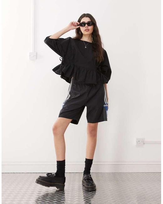 Collusion Black Side Channel Smock Top