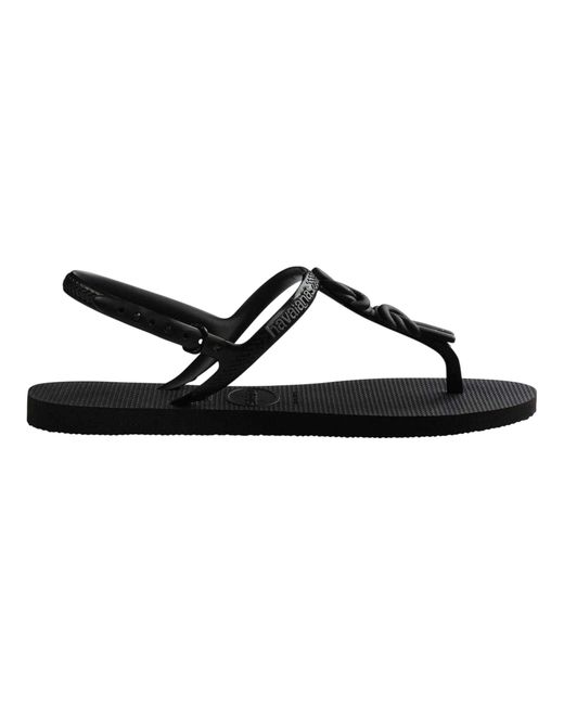Havaianas Black Ladies Plus Twisted Flat Sandals