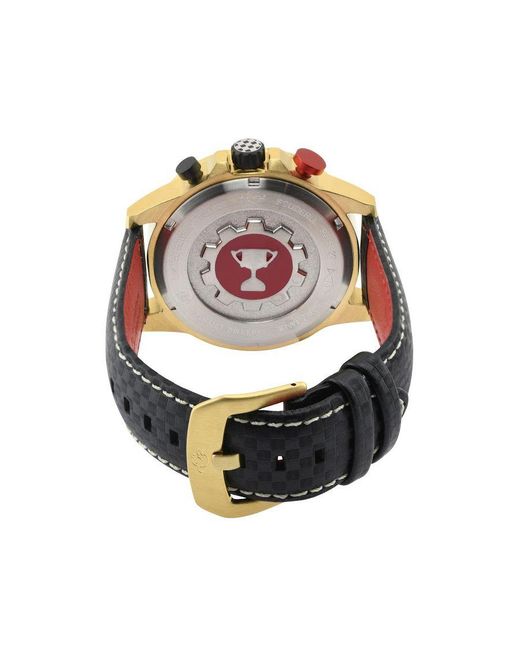 Gv2 Black 9922 Scuderia Swiss Quartz Multifunction Chrono Leather Watch for men