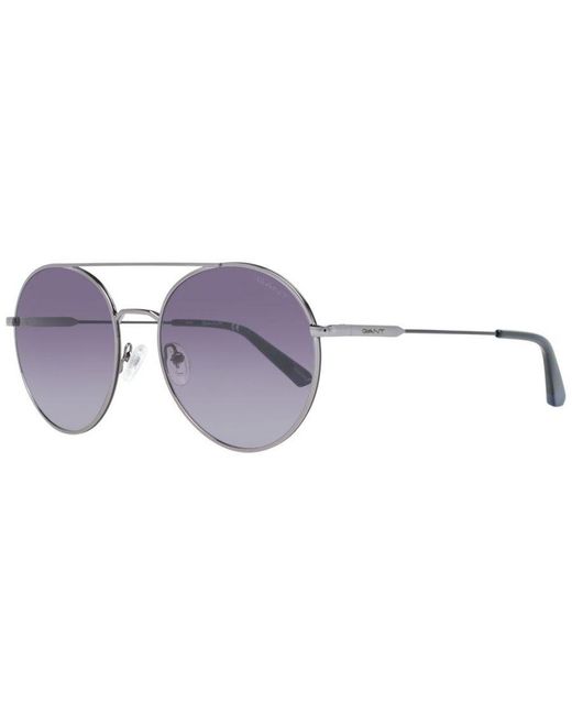 Gant Purple Gunmetal Oval Sunglasses With Lenses for men