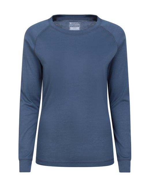 Mountain Warehouse Blue 'Talus' Long Sleeve Top Quick Dry Round Neck Thermal Base Layer