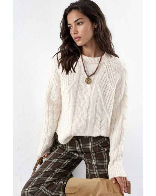 Hiccup Natural Patterned Crew Neck Knit Jumper