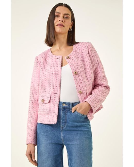 Roman Pink Sequin Boucle Jacket