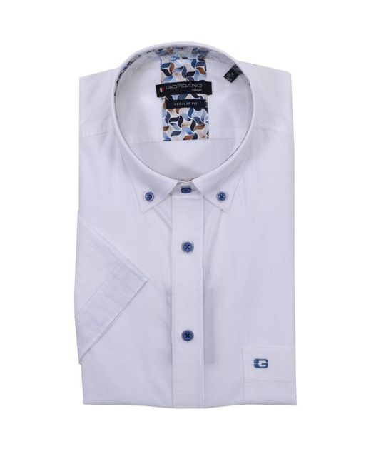Giordano Blue Regular Short Sleeve Shirt for men