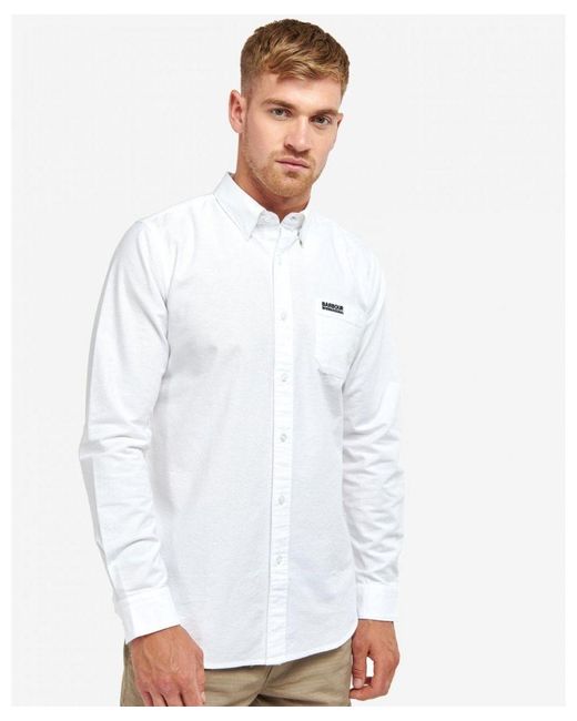 Barbour White Kinetic Long Sleeve Tailored Shirt for men