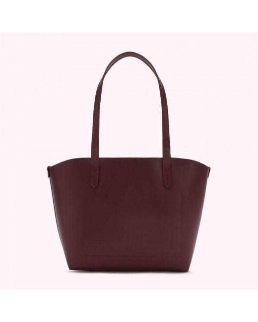 Lulu Guinness Purple Rosewood Leather Small Ivy Tote Bag