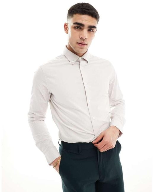ASOS White Regular Seersucker Shirt for men