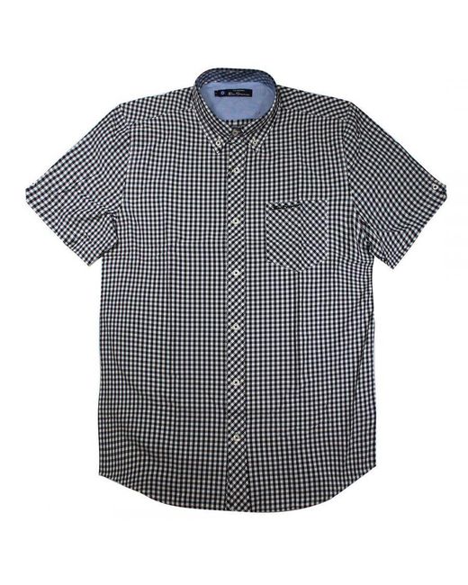 Ben Sherman Gray Checkered Shirt Cotton for men