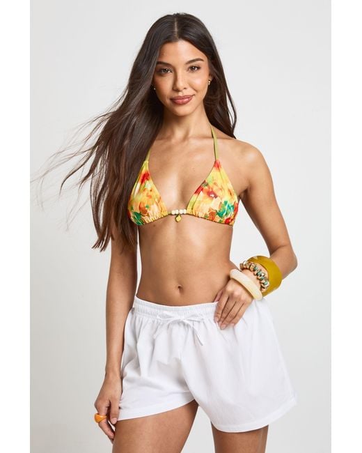 Boohoo White Essentials Textured Beach Shorts