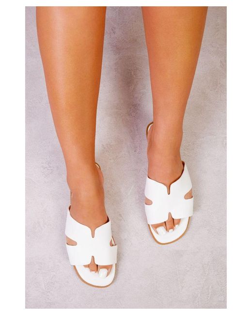 Where's That From White Mae Pu Strap Sandals