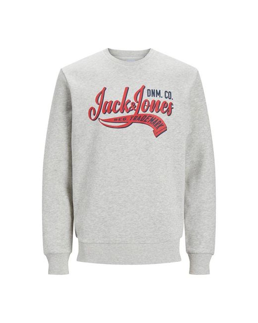 Jack & Jones Gray Sweatshirt Round Neck for men