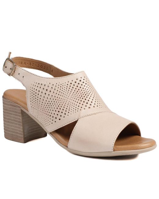 Jones Bootmaker Natural Halina Leather Slingback Sandals