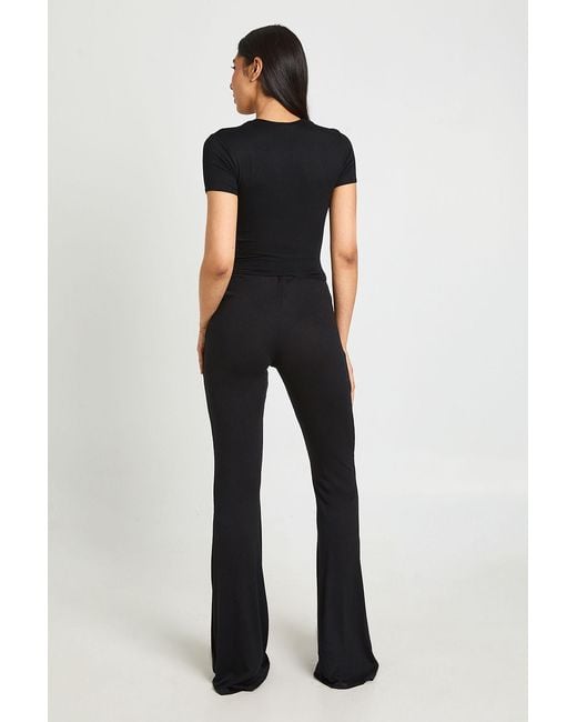 Boohoo Black Tall Basic High Waist Fit & Flare Trouser