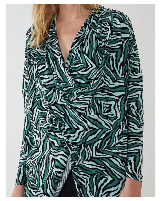 Blue Vanilla Blue Draped Dip Hem Top