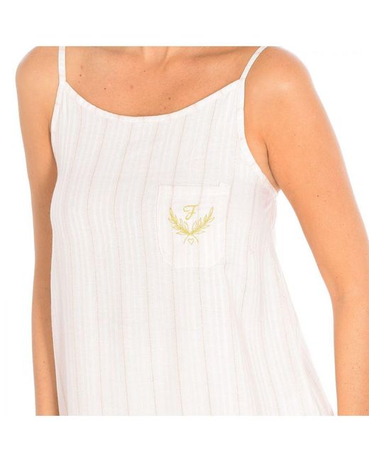 Kisses&Love White Feyza 4805 Suspender Pajamas