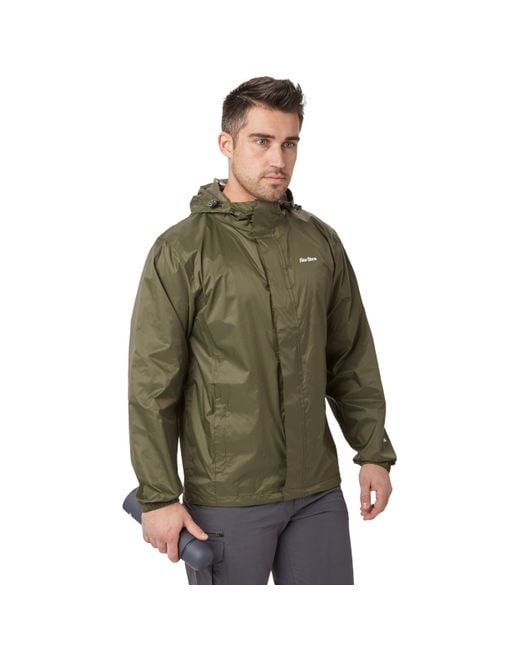 Peter Storm Green Waterproof, Lightweight & Packable Jacket With Adjustable Hood, Raincoat for men