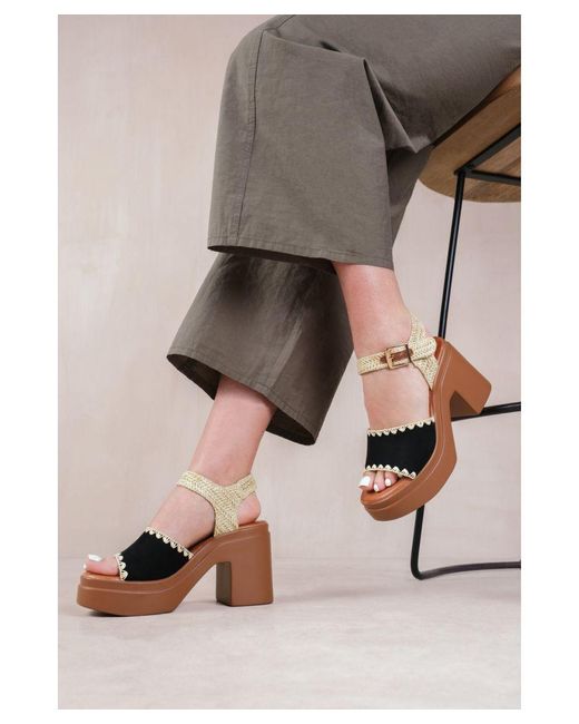 Where's That From Gray 'Wild' Cat Block Heel Sandal With Detailing
