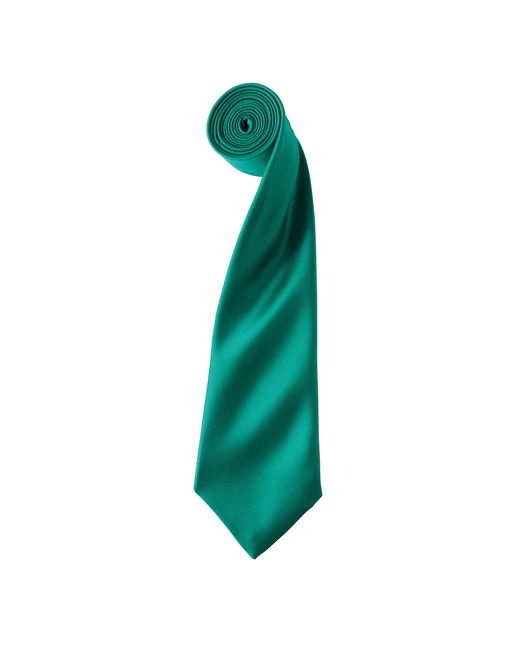 PREMIER Green Plain Satin Tie (Narrow Blade) for men