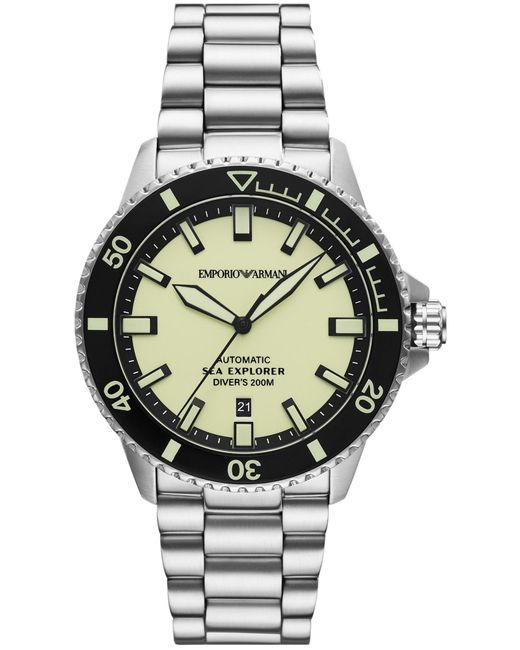 Emporio Armani Gray Sea Explorer Watch Ar60083 Stainless Steel for men