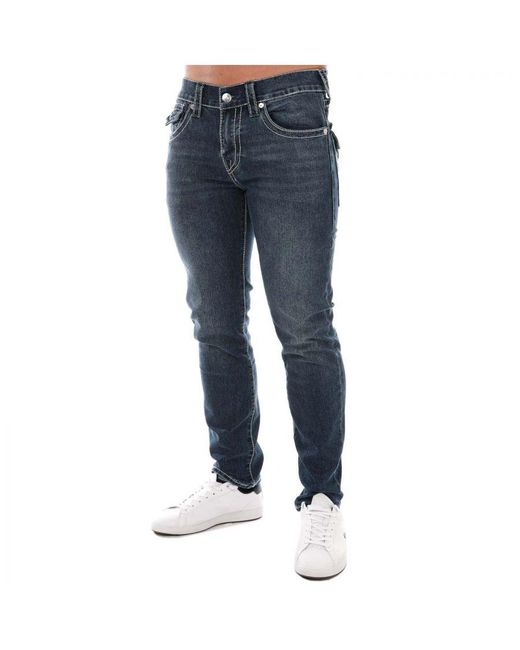 True Religion Blue Rocco Big T Flap Skinny Jeans for men